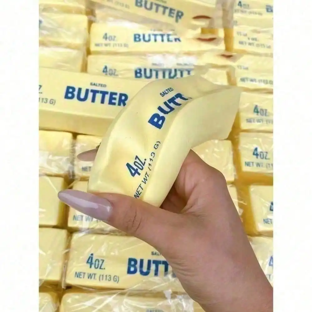1PC Unsalted Butter Shaped Slow Rising Squishy Toy Soft Cream Handmade Squeeze Sensory Fidget Toy Anti-Anxiety Stress Relief Desk Decor Office Gadget Novelty Gift For Adults