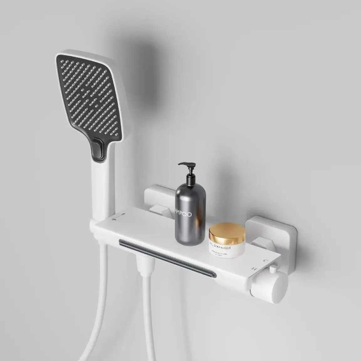 

Grey/White Brass Bathroom Bathtub Faucet Waterfall Handheld Shower Set Wall-mounted Hot And Cold Mixed Water Bath Faucet