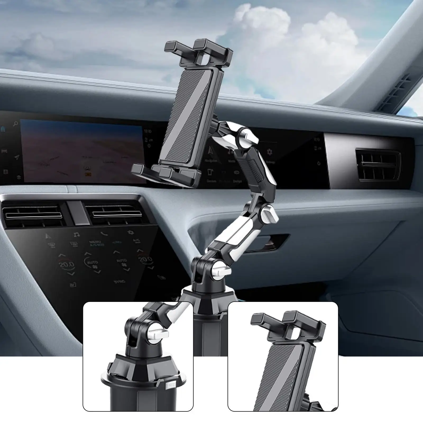 Support de téléphone de voiture rétractable léger pour Smartphones multifonctionnel réglable anti-dérapant 360 °   Support de rotation