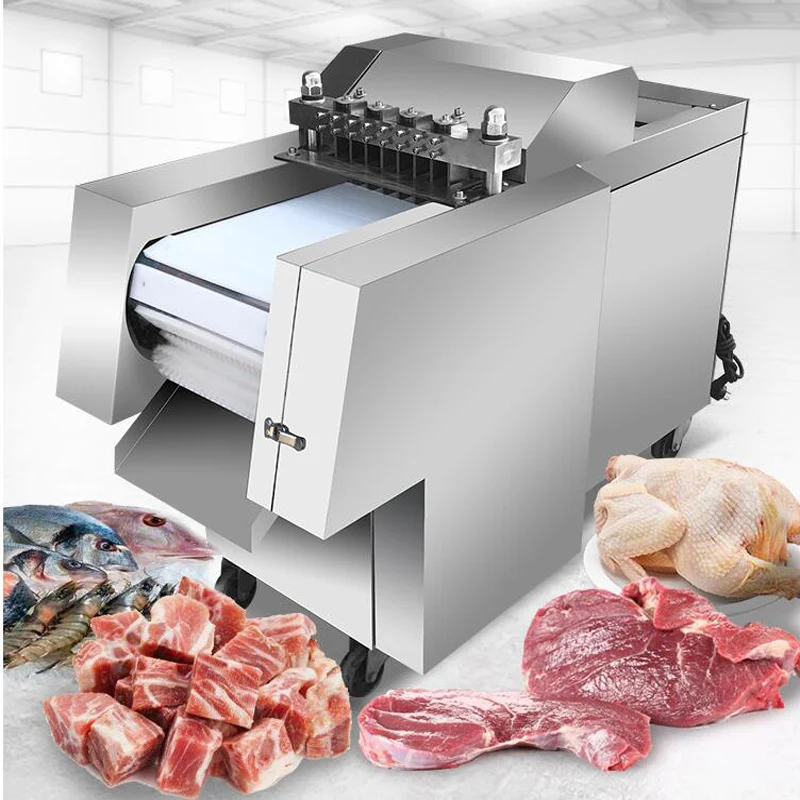 Chicken Block Chopping Machine Automatic Bone Cutting Machine Rib Chicken Duck Fish Goose Dicing Machine Meat Slicer