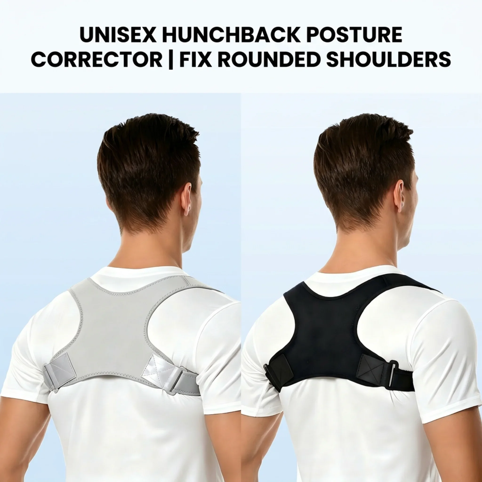 Unisex Invisible Back Shoulder Posture Straightener Adjustable Breathable OK Fabric Hunchback Corrector Brace Daily Office Use