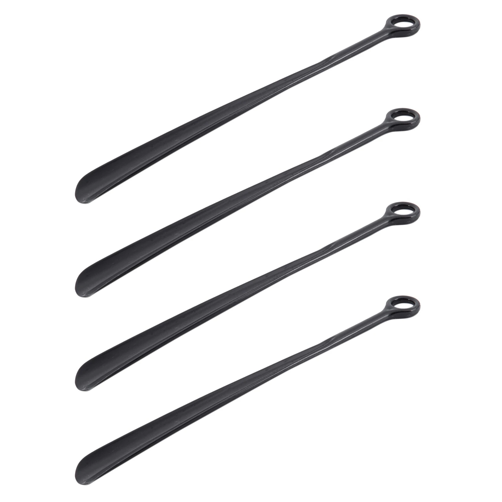 

AT33 18.5Inch Plastic Extra Long Handle Shoe Horn Shoehorn Flexible Easy Sturdy Slip Aid, 4X Black