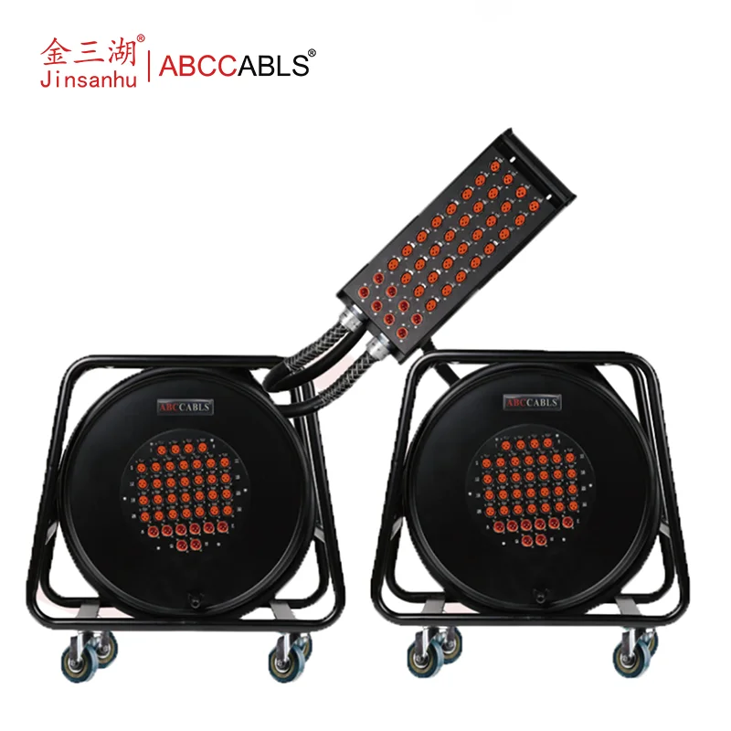 ABCCABLS 40 Channel 32F+8M Dual Reel Stage Audio Snake Cable, XLR Multicore Microphone Snake for Large Live Performance