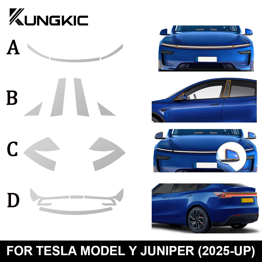 

For Tesla Model Y Juniper Model y 2025 2026 TPU Car Headlight RearView B Pillars Film Paint Protection Anti-scratch Accessories