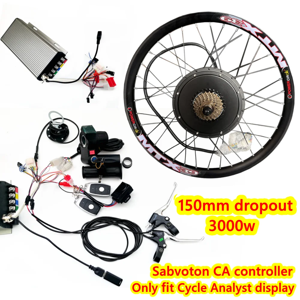 

NBpower 150mm Dropout 72V 3000W Rear Motor Wheel Electric Bike Kit Ebike Conversion Kit with Sabvoton Programmable Controller