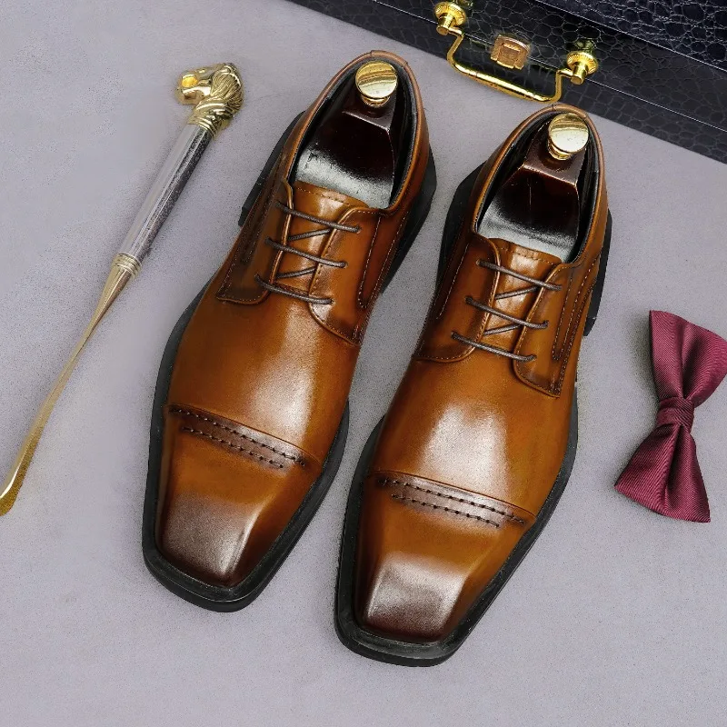 Elegant Mens Dress Shoes Luxury Handmade Genuine Leather 2026 Autumn New Fashion Daily Outdoor Wedding Social Shoes Male Size 46