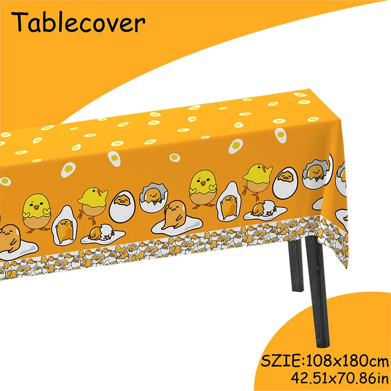 Gudetama An Eggcellent Adventure Theme Disposable Party Decoration Supplie Banner Tablecloth Napkin Kids Toy Packing Baby Shower