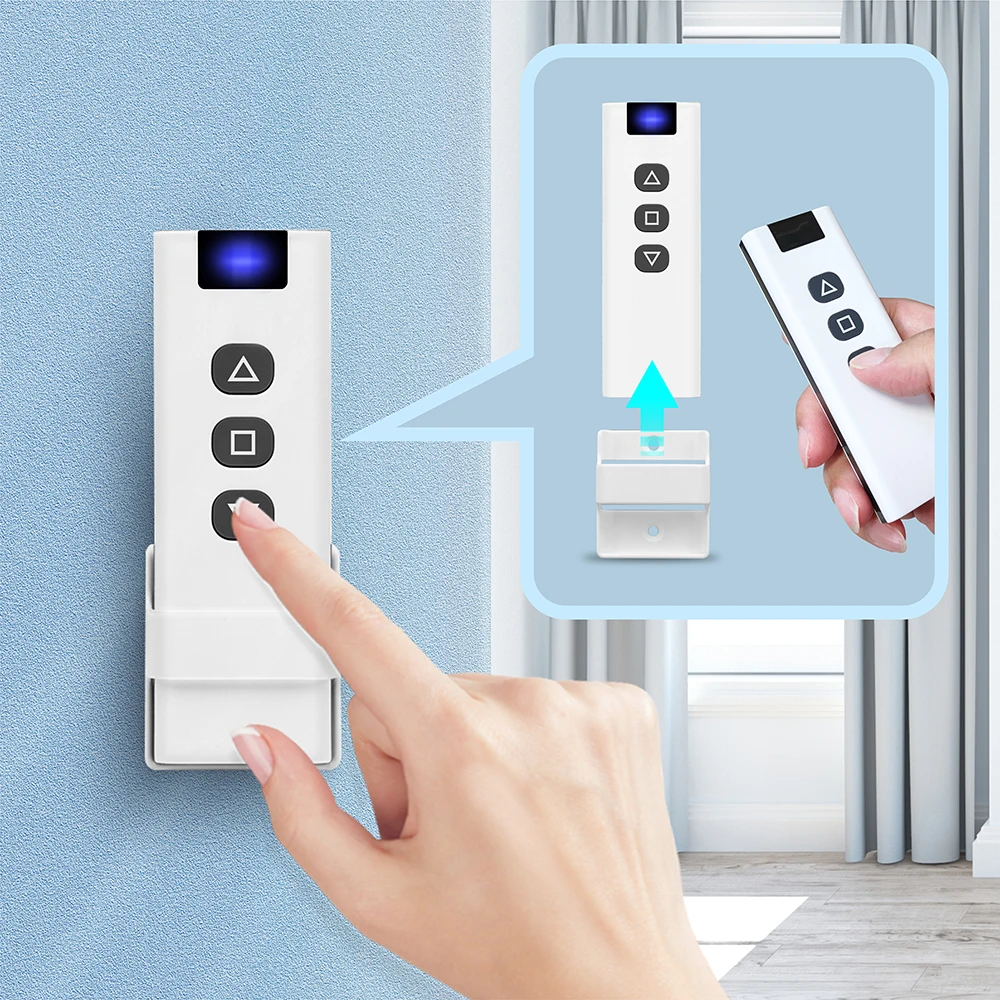 433 MHz kabelloser Vorhangschalter, 110 V, 220 V, 16 A, RF-Empfänger, 60 m Fernbedienung, für Fernbedienung, Rollladen, Fensterjalousien, Garagentor – Detail 9