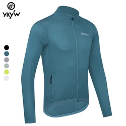 YKYW Men Windproof Waterproof Long Sleeve Cycling Jacket YKK Double Zipper Breathable MTB Bike Clothing Tops Pro Team Jersey