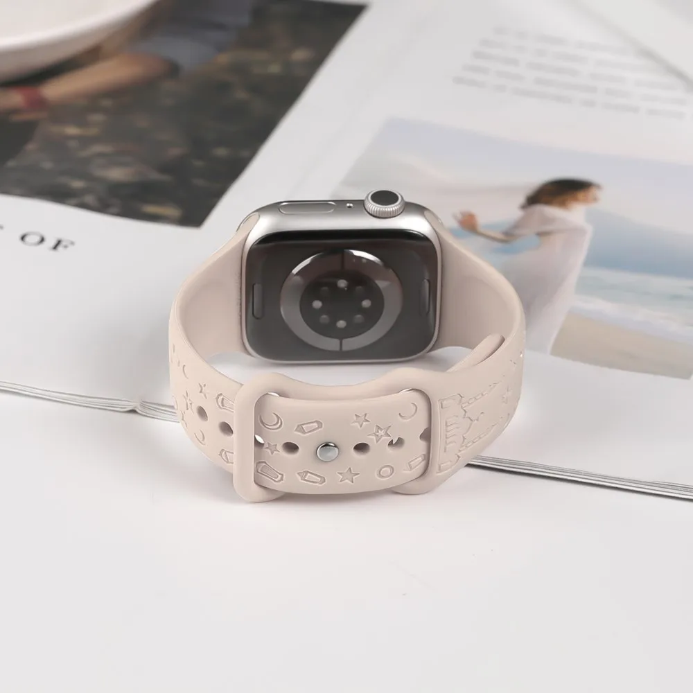 الأشرطة المحفورة ل سوار ساعة يد آبل 40 مللي متر 46 مللي متر 44 مللي متر 45 مللي متر 41 مللي متر 42 مللي متر 38 مللي متر 49 مللي متر كوريا سوار iwatch سلسلة 10 7 3 8 9 se الترا 2