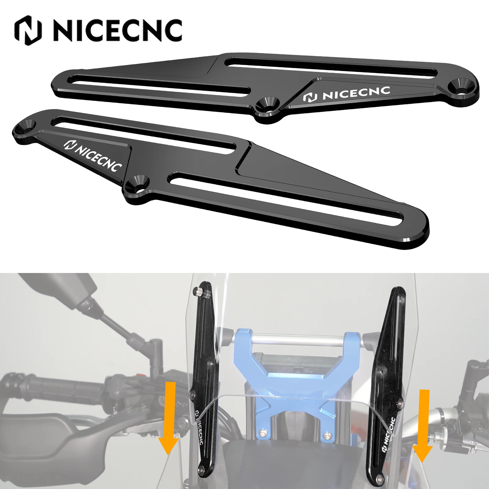 

For 2019-2024 Yamaha Tenere 700 XTZ700 Windscreen Adjusters Windshield Bracket Rally Edition 2020-2024 2023 World Raid 2022