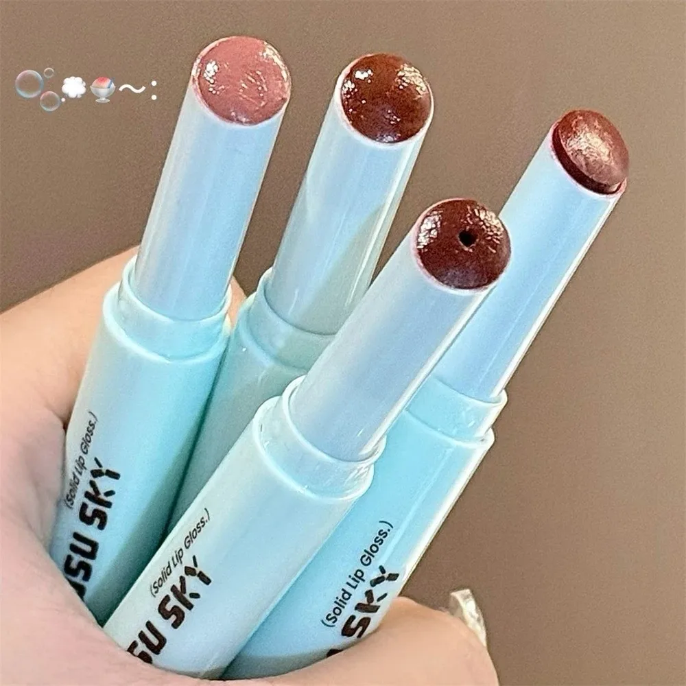 4 colori non appiccicosi lucidalabbra stick vetro lucentezza acqua luce balsamo per labbra idratante rossetto tinta trucco