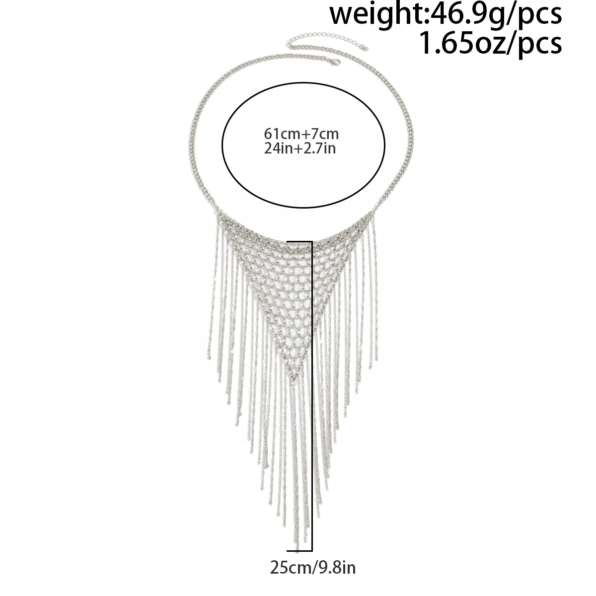 Salircon Exaggerated Bohemian Style Multilayer Long Tassels Chains Necklaces Women Hip Hop Fashion Y2k Geometric Chain Jewelry - Image 5