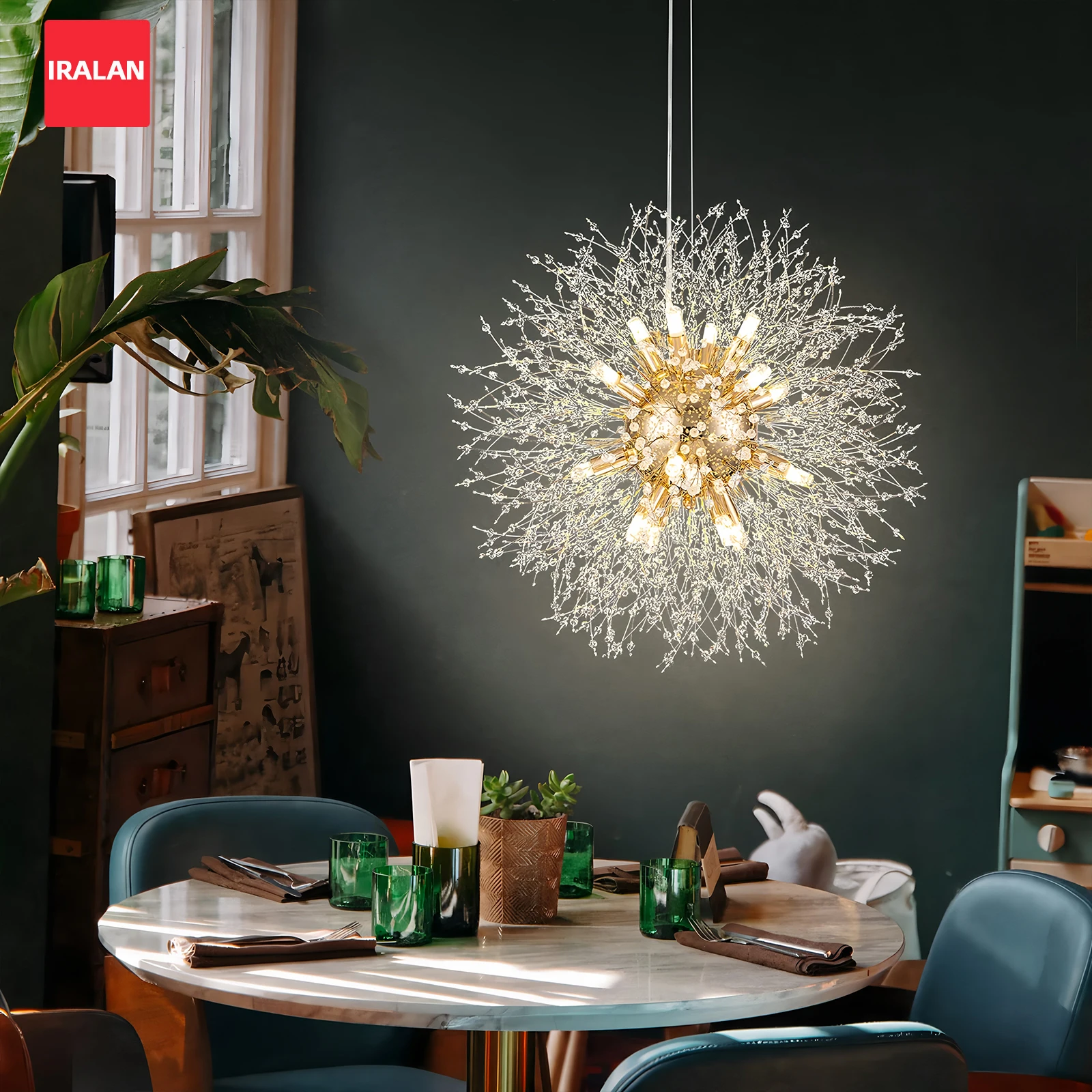 Modern Dandelion Pendant Lights Golden luxury starry sky ceiling hanging lamp Diner Living Room Bedroom Indoor Lighting Fixtures