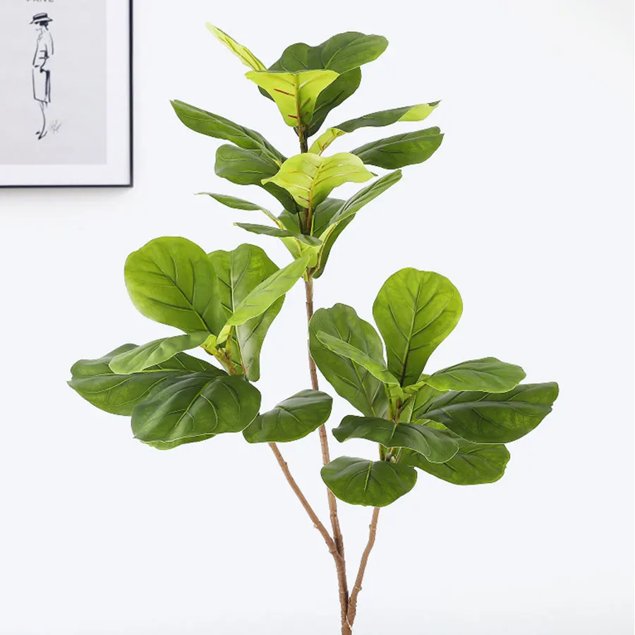 103 cm/132 cm Künstlicher Ficus-Baumzweig, große gefälschte Banyan-Pflanzen, Kunststoff-Gummi-Baumblätter für Zuhause, Garten, Büro, Raumdekoration – Detail 8