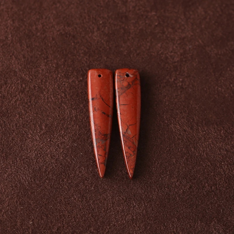

Red River Jasper Natural Stone Front Drilled 37x8x9mm Beads 4g for Earrings Pendant Jewelry Party Gift