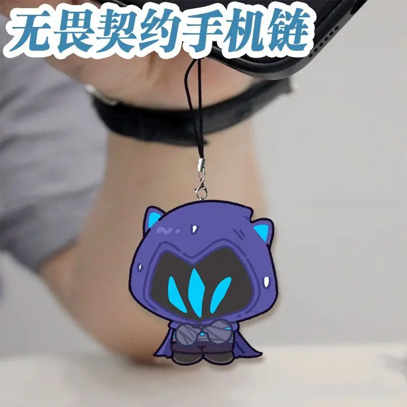 الهاتف المحمول الحبل المفاتيح أنيمي VALORANT الاكريليك الهاتف سحر المجوهرات جراب هاتف تزيين مُثبت صديق هدية
