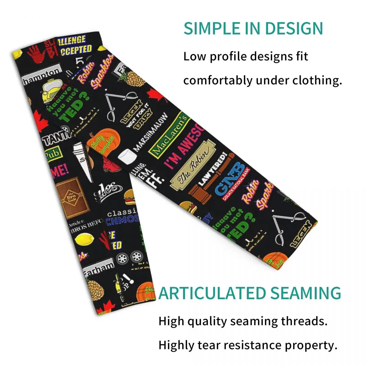 How I Met Your Mother Himym Tv Show Collag أكمام أذرع تبريد خارجية من الشمس فوق البنفسجية غطاء حماية صيفي لركوب الدراجات وأكمام وشم