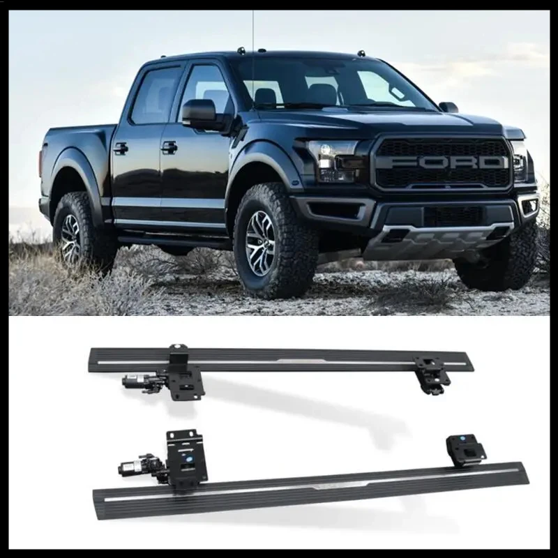 Electric Automatic Side Step For Ford F150 150 Raptor 2016-2024 Intelligent Switch Door Control Running Board Nerf Bar