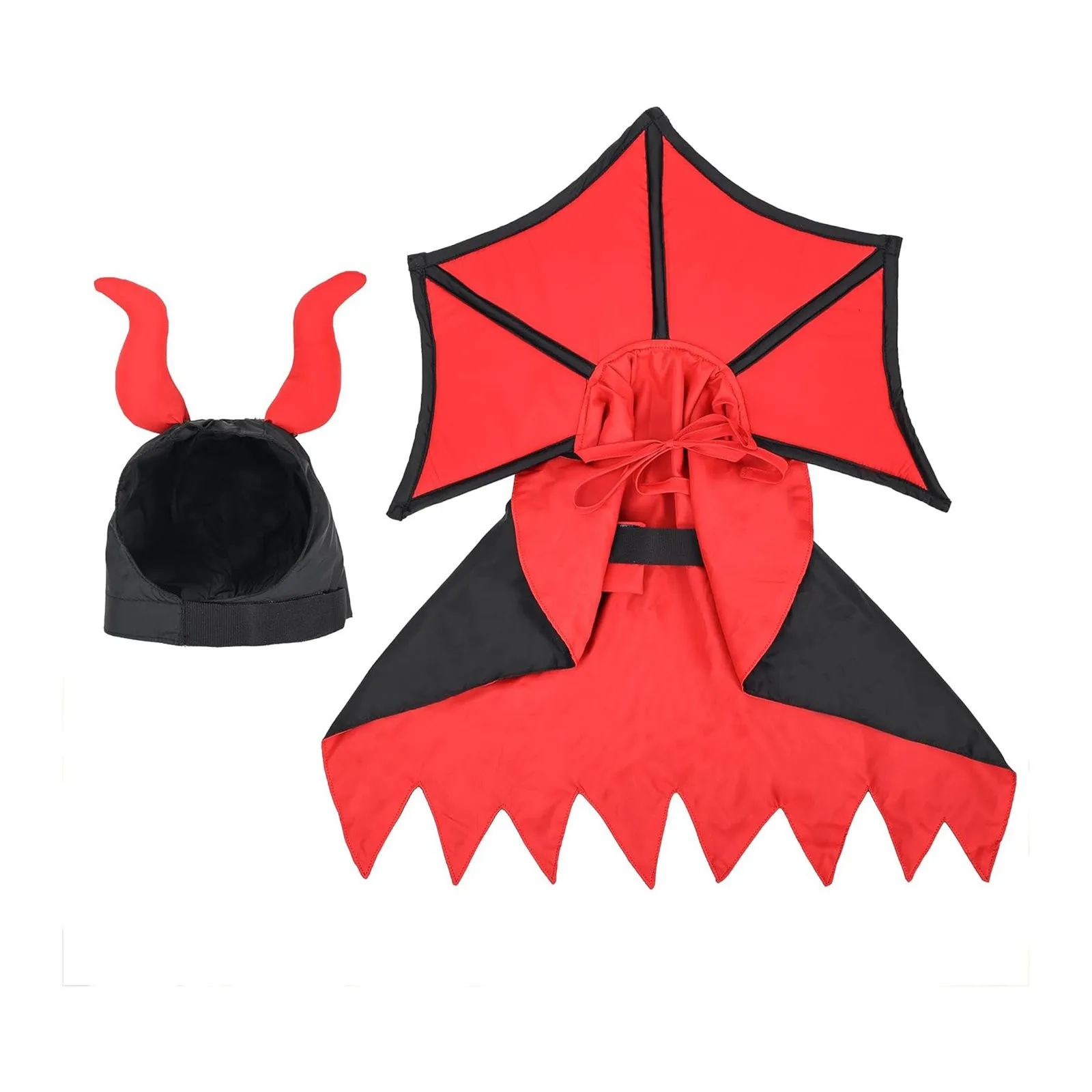 Halloween Pet Cape Costume Cat Cloak Costume With Devil Horns Hat Funny Dog Mantle Apparel For Small Medium Dogs Cats Puppy