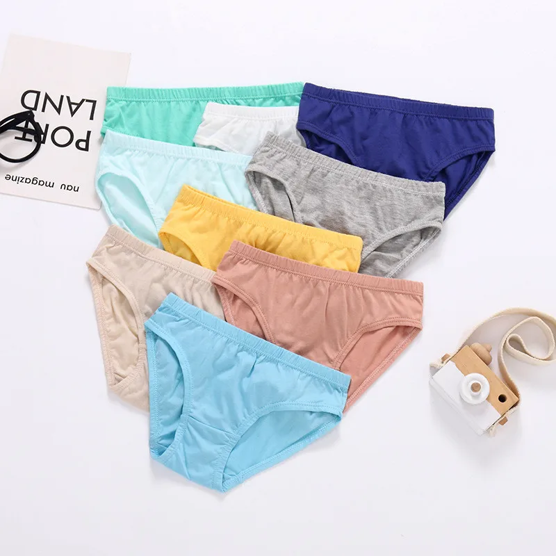 5pc Boys Girls Solid Underwear Baby Panties Briefs Kids Panties For Children 2-10Years