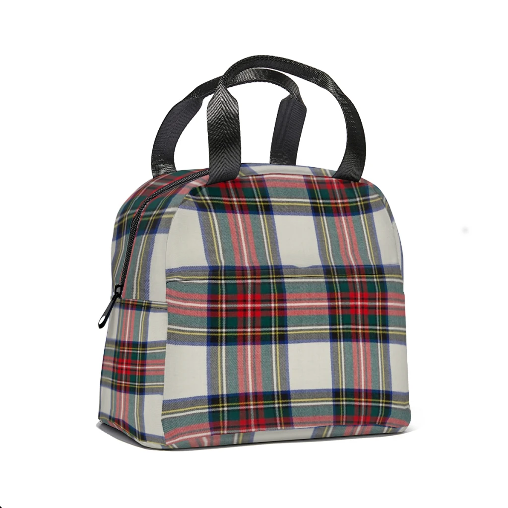 Stewart Dress Scottish Tartan Lunch Box Women Multifunction Cooler Thermal Food Insulated Lunch Bag Kids Portable Picnic Tote