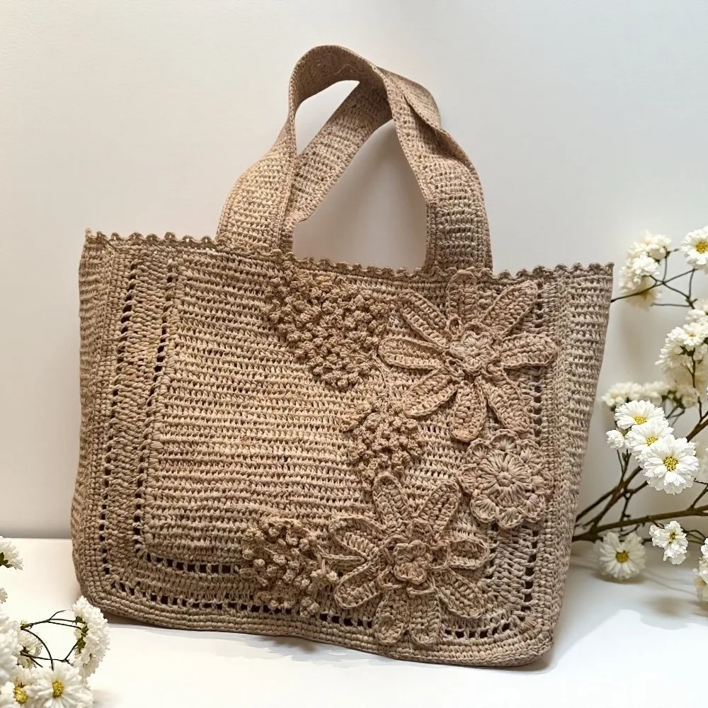 

High Quality Raffia Handbag Versatile Handwoven Bag Niche Beach Texture Unique Fashion Simple Casual Daily Retro Straw Premium