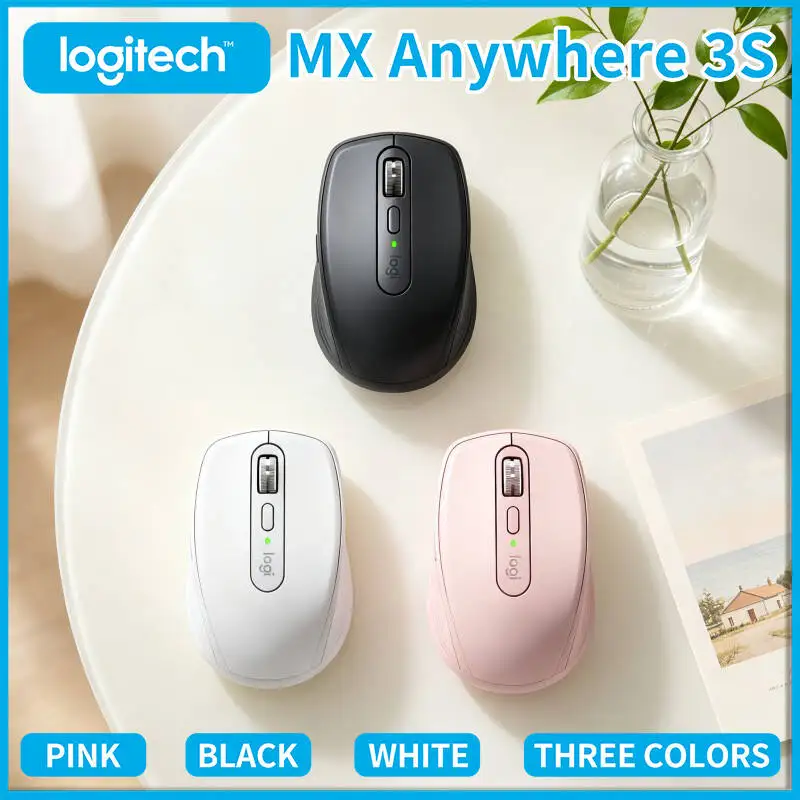 Precision Logitech MX Anywhere 3S Mouse - 8K DPI, MagSpeed Wheel, USB-C Charging, Office & Travel Use, Compact Design