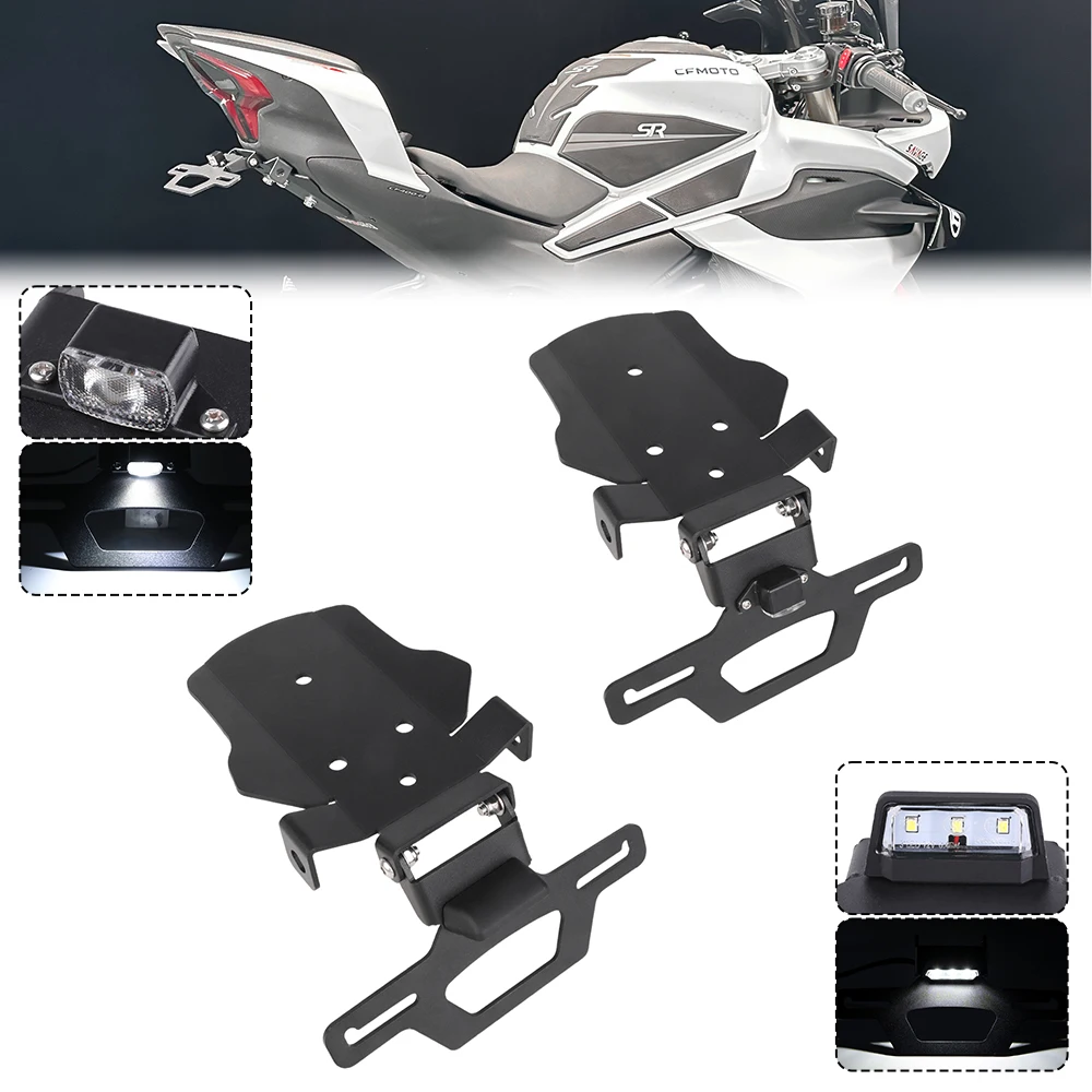 450SR License Plate Holder LED Light For CFMOTO 450 SR NK 450SS 450NK 450SRS Motorcycle Tail Tidy Fender Eliminators Bracket Kit