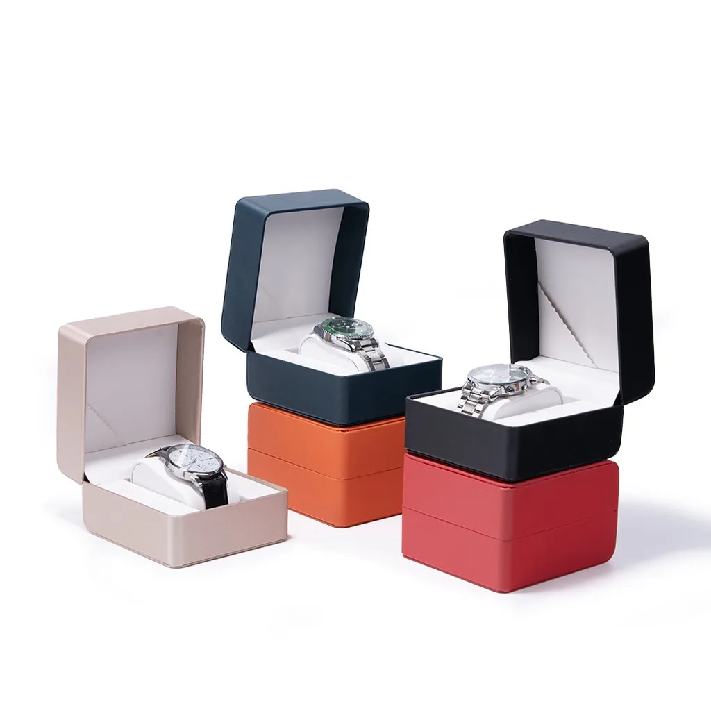 Watch Storage Box Sleek Flip-Top Watch Box Single Slot Watch Case Brushed Jewelry Storage Box For Gift Packaging Home Storage
