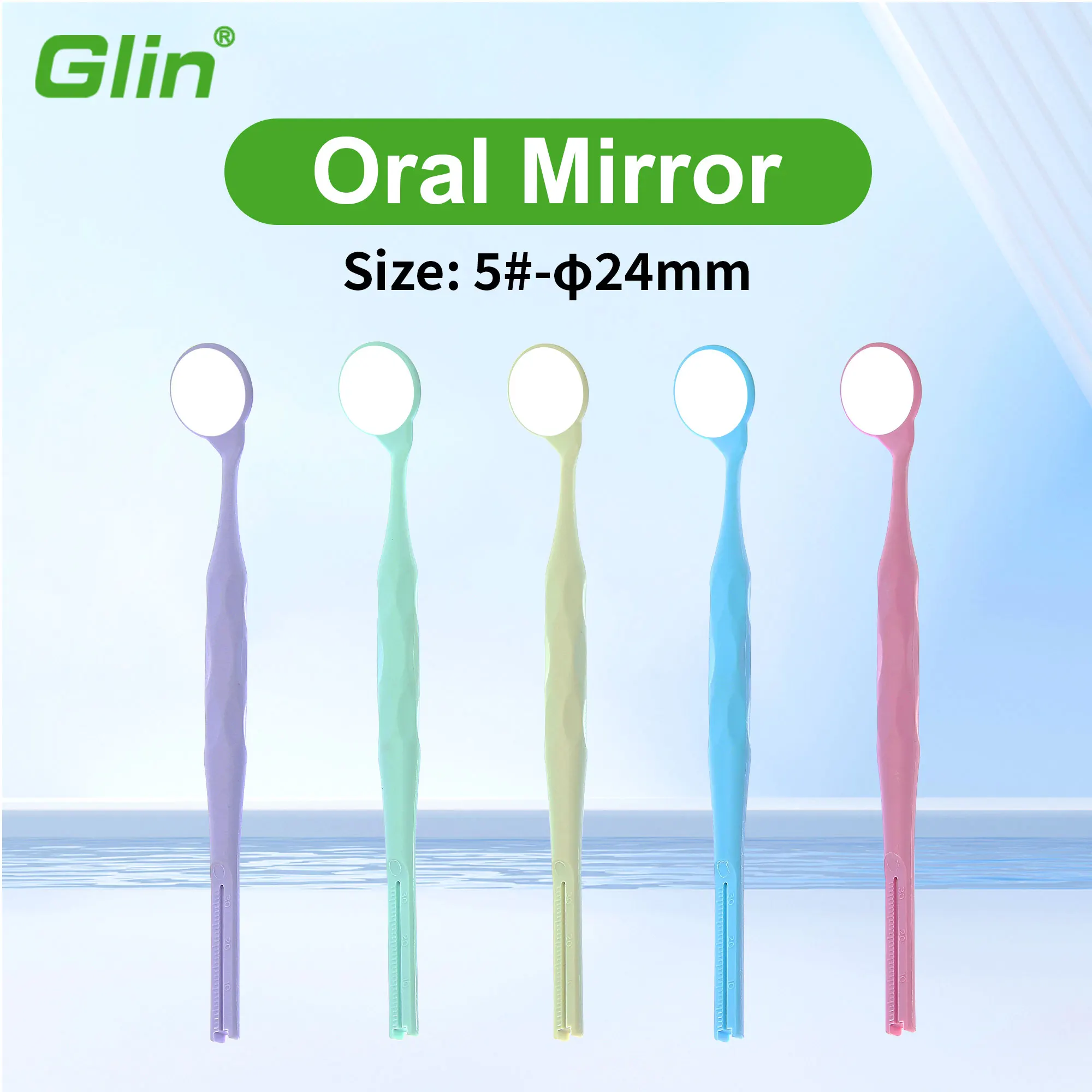 10pcs Dental Odontoscope Rhodium Mouth Mirrors Front Surface Intraoral Photography Mirror Exam Reflector Glass Single Sided