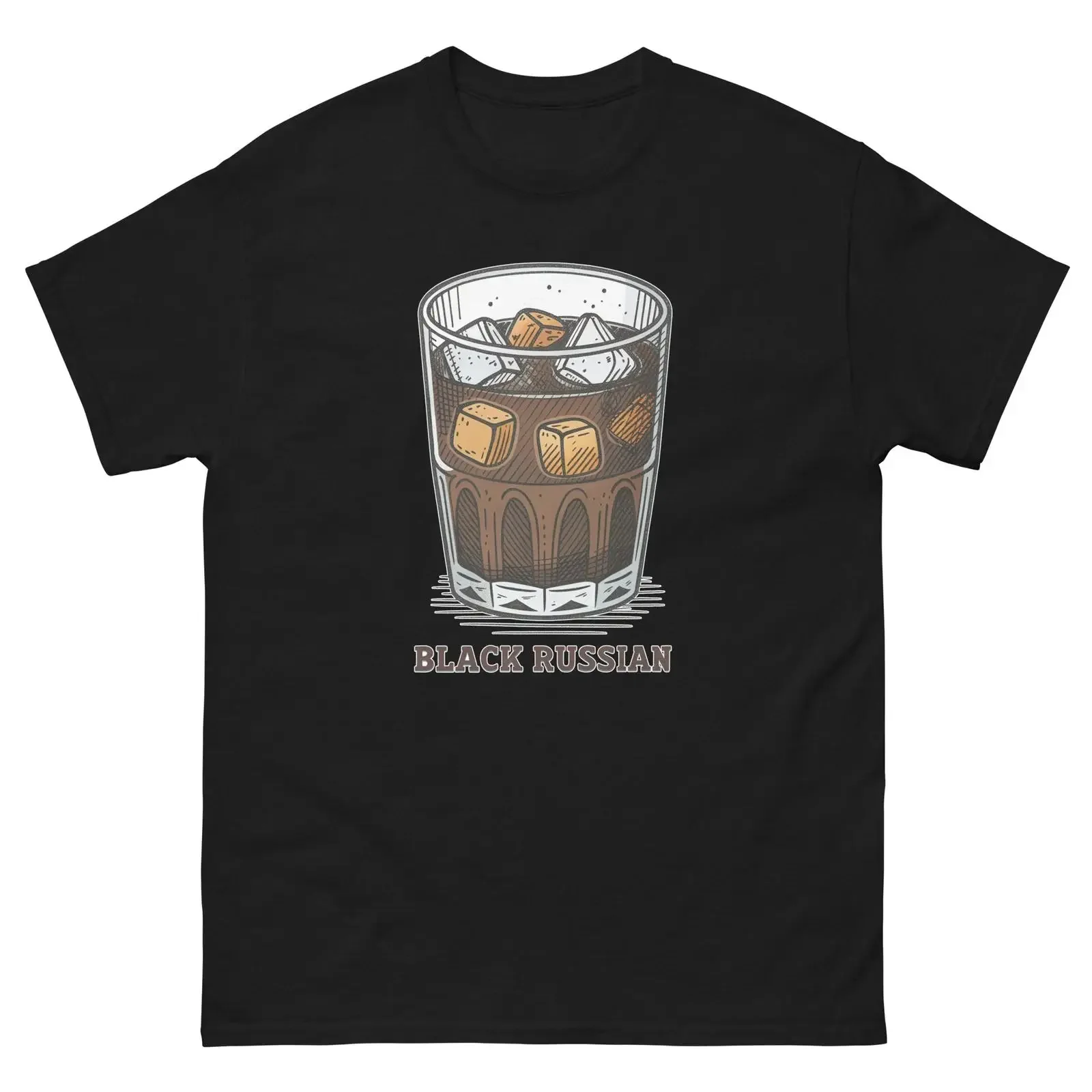 Schwarzes russisches Getränk leckeres beliebtes T Shirt vintage Washed designer clothes Unisex streetwear Casual Versatile