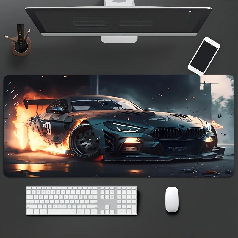 

Extra Large Gaming Mouse Pad, Stunt Drift Car Design, Anti-slip Rubber, Precise Edge,rectangular Desk Pad for Office and Esports