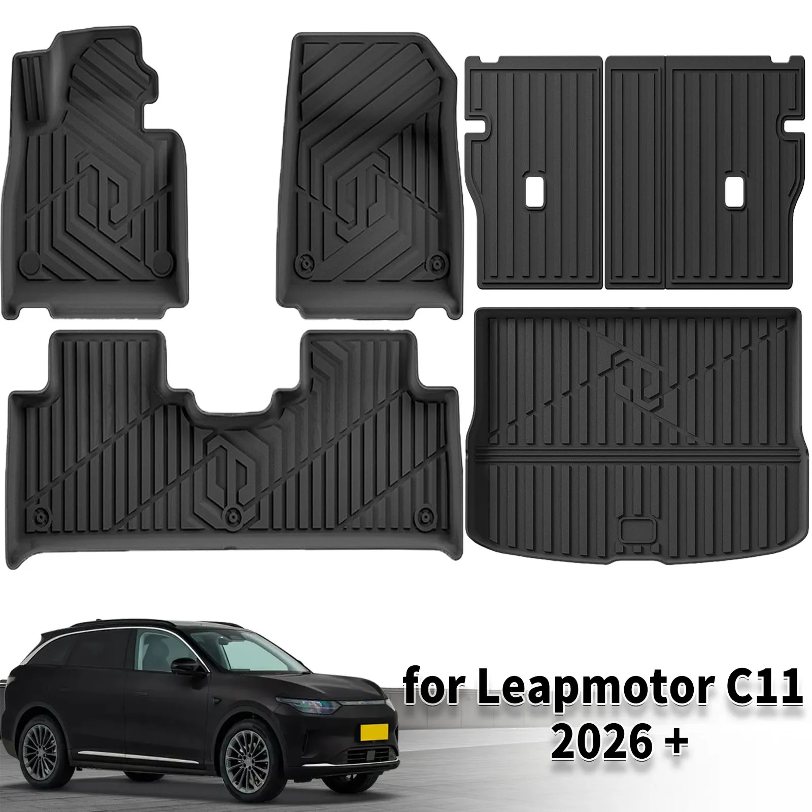 

for Leapmotor C11 2026 + Waterproof TPE Car Mats 3D Laser Scanning Perfect Fit Odorless Accessories Easy Clean