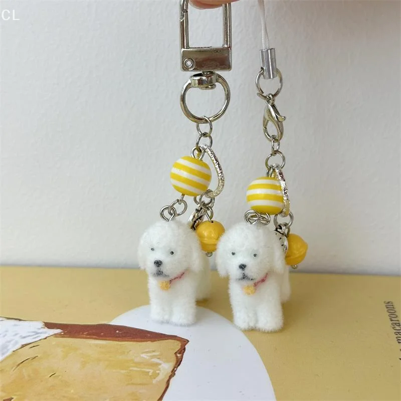 

Adorable Puppy Bag Charm Lanyard Phone Chain Lovely Samoyed Animal Keychain Couples Gift