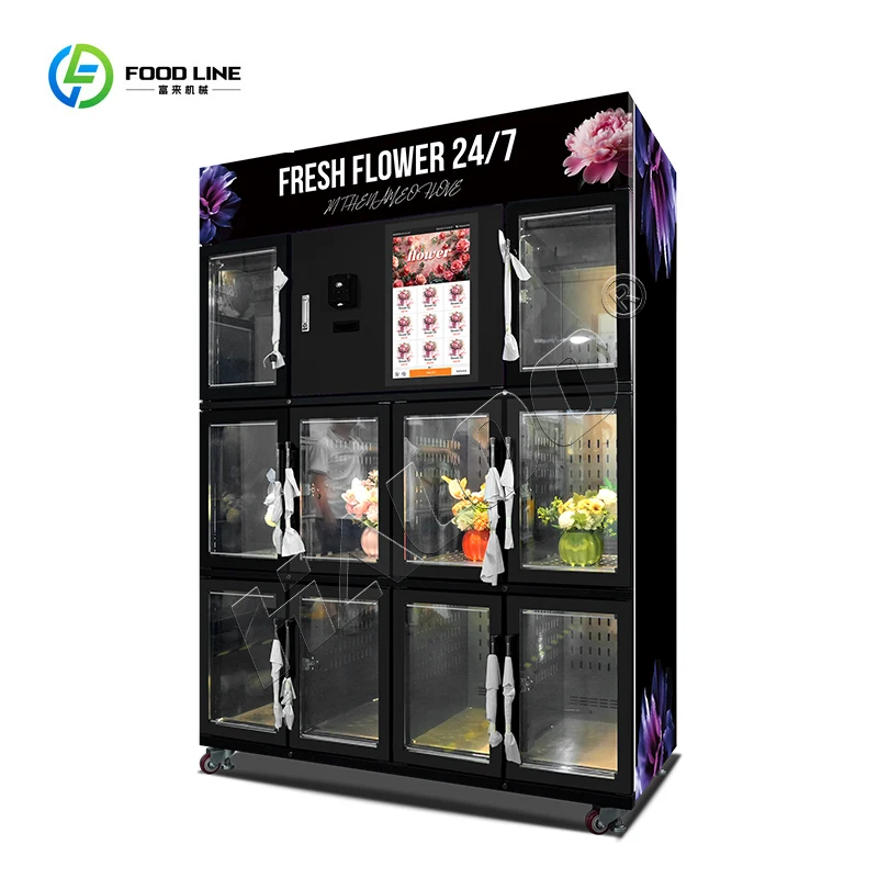 

FOODLINE Customized Automatic Flower Vending Machine Humidity Control Refrigerated for Fresh Bouquet