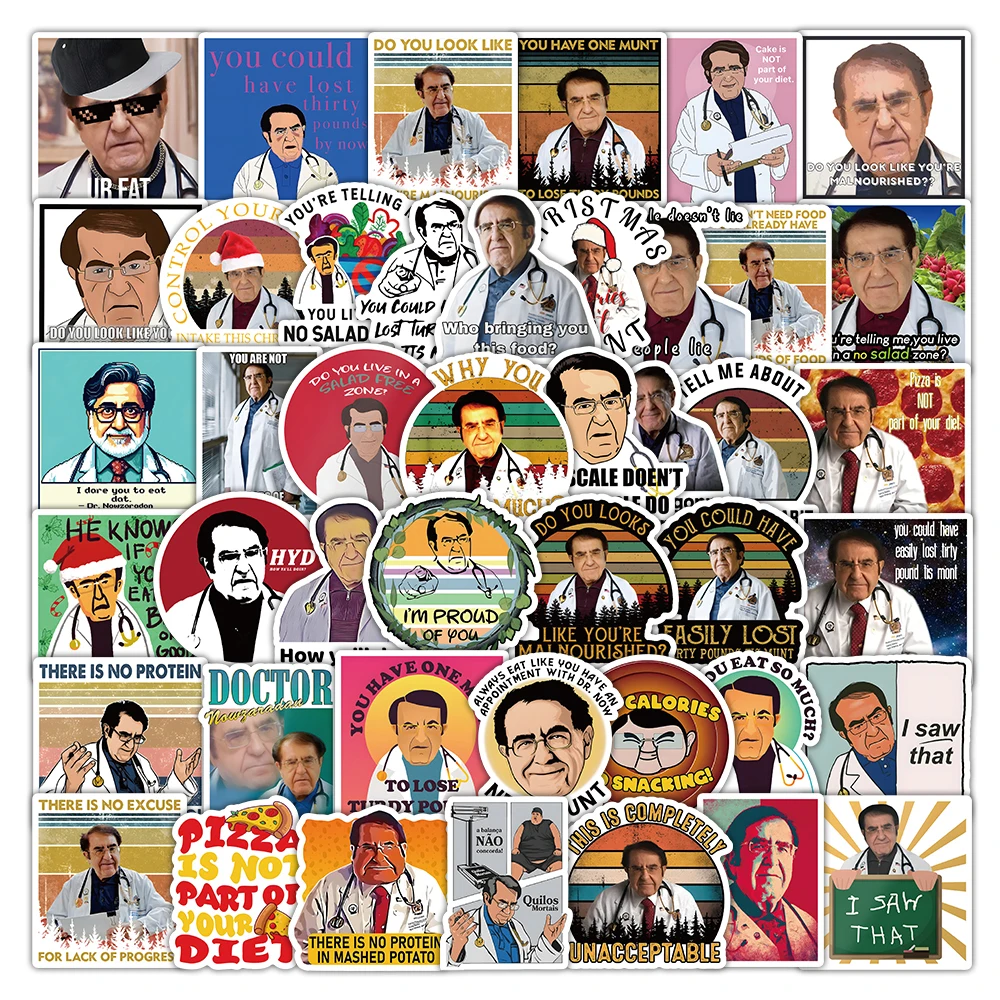 

10/30/50/100pcs Funny Weight Loss Doctor Dr Now Stickers Cartoon Decals Phone Case Scrapbook Luggage Waterproof Graffiti Sticker