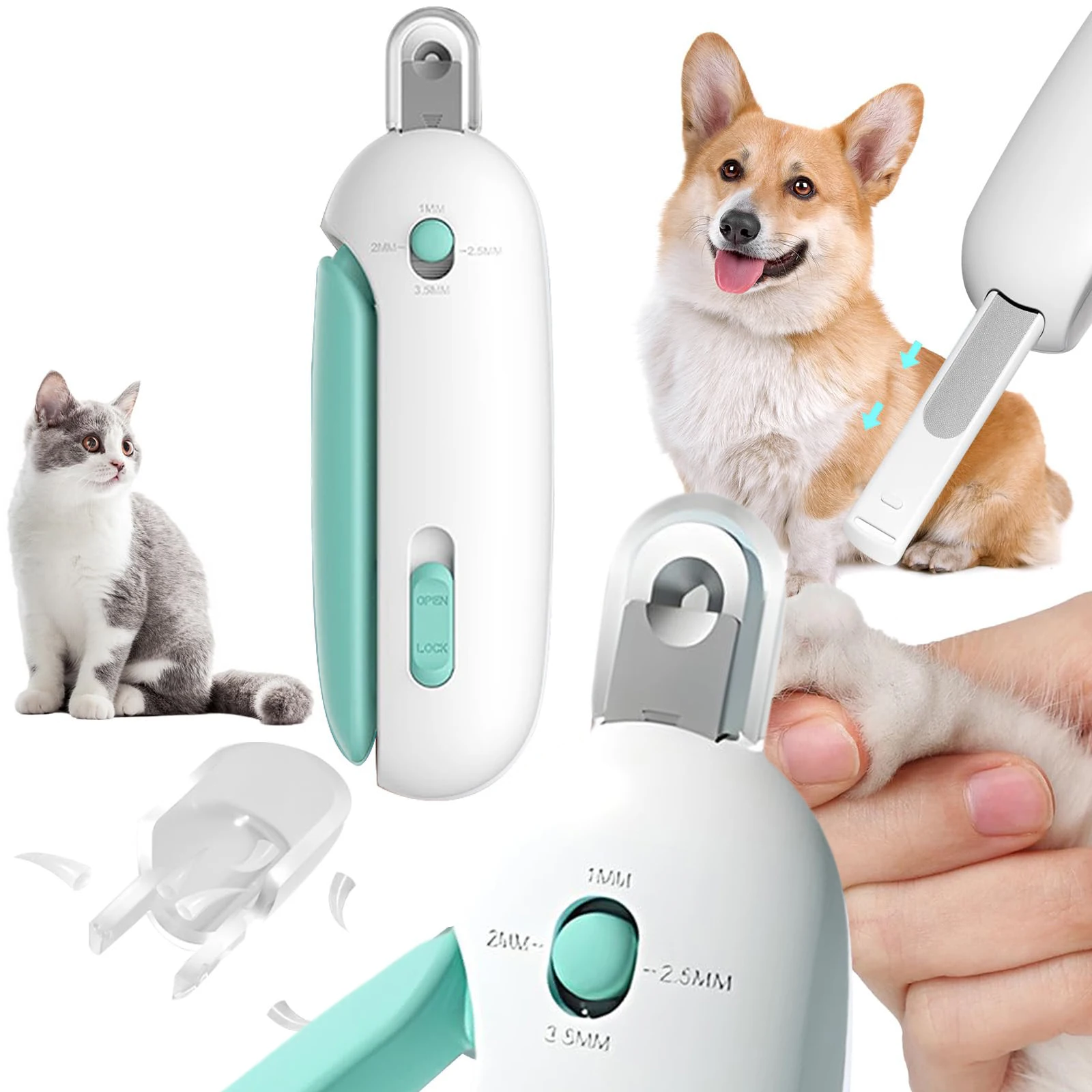 Cat Nail Clippers with Adjustable Hole Professional Cat Dog Nail Clipper Cutter Pet Claw Trimmer Puppy Kitten Care Grooming Tool