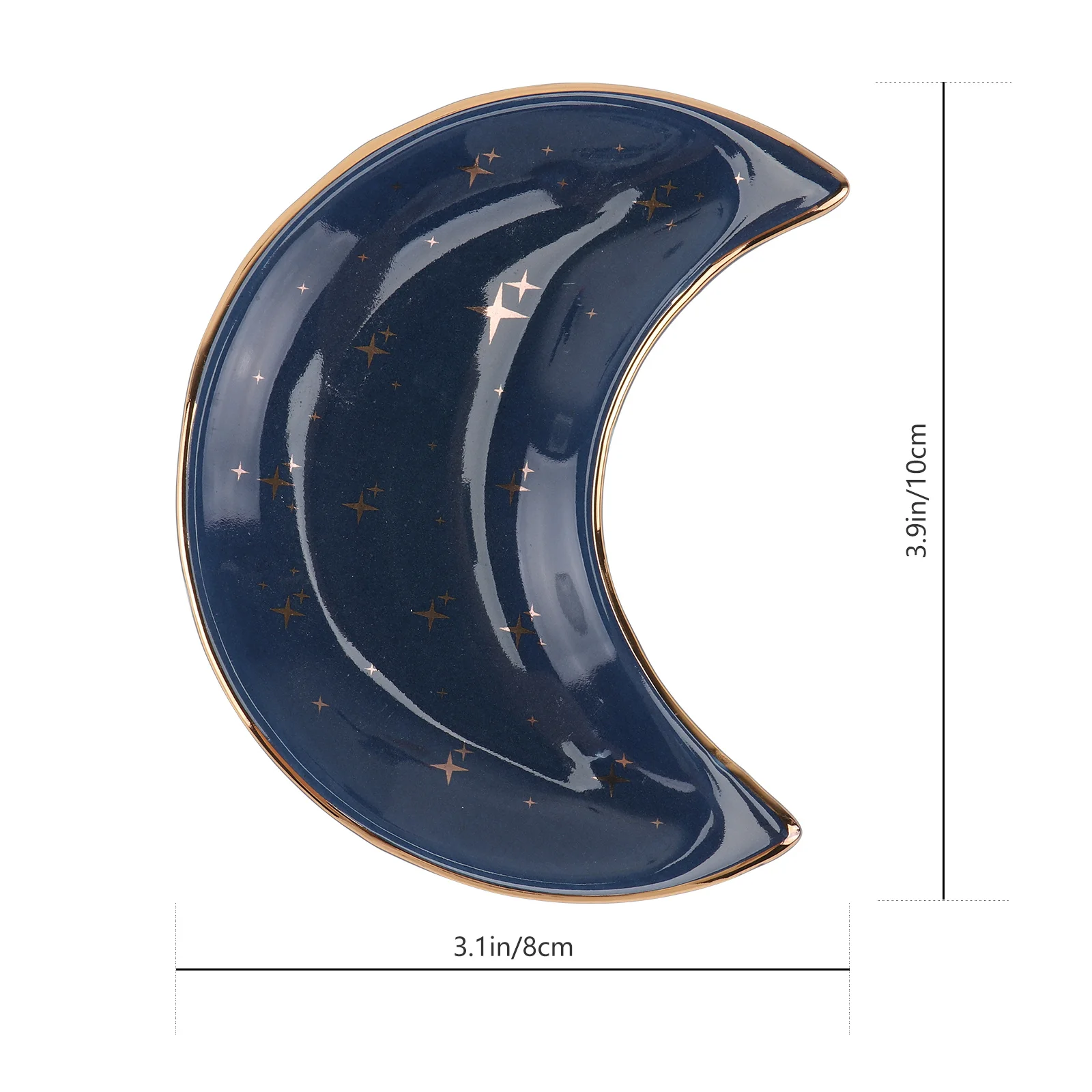 1pc Moon Shape Ceramic Tray Jewelry Storage Display For Earrings Rings Bracelets Necklaces Watches Cosmetics Lipstick Perfume