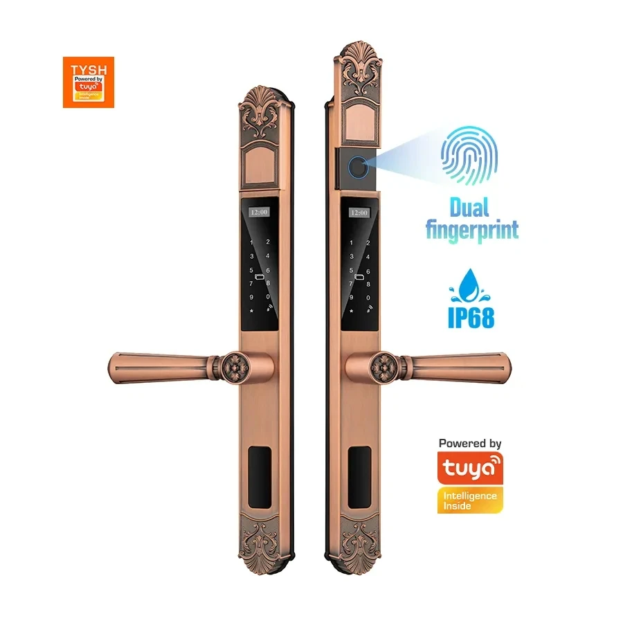 

Tuya Double Sided Fingerprint Smart Locks Digital Password Smart Lock Door Waterproof Outdoor