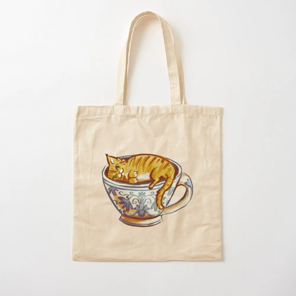 

Teacup Cat Tote Bag Women's shopper Big bag women Canvas Tote Bag