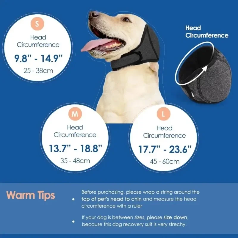 Beruhigende Ohrenschützer für Hunde, Geräuschreduzierungshaube, Wasserdichte Anti-Angst-Kopfbedeckung für Haustiere bei Gewitter, Baden, Schwimmen und Pflege – Detail 6