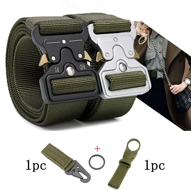 

2Pack 38mm Tactical Belts for Men And Women Quick Release Nylon Alloy Buckle Adjustable Military Jeans Belt Designer Waist Belt