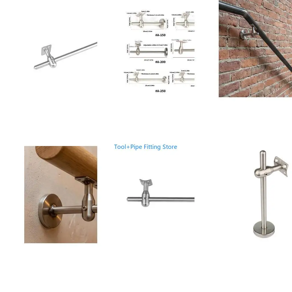 F92B Adjustable Staircase Handrail Bracket Wall Handrail Stair Support Frame Enduring