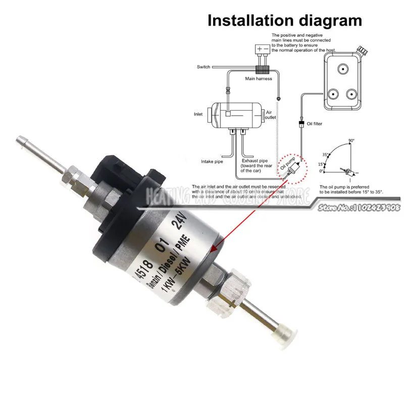 범용 자동차 히터 오일 연료 디젤 펌프, Webasto 자동차 트럭 에어 디젤 주차 히터, 12V, 24V, 1KW-5KW