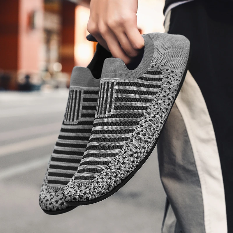 YRZL Men's Walking Shoes Breathable Mesh Sneakers Slip on Lightweight Comfortable Shoes for Men Soft Sole Casual Sports Footwear