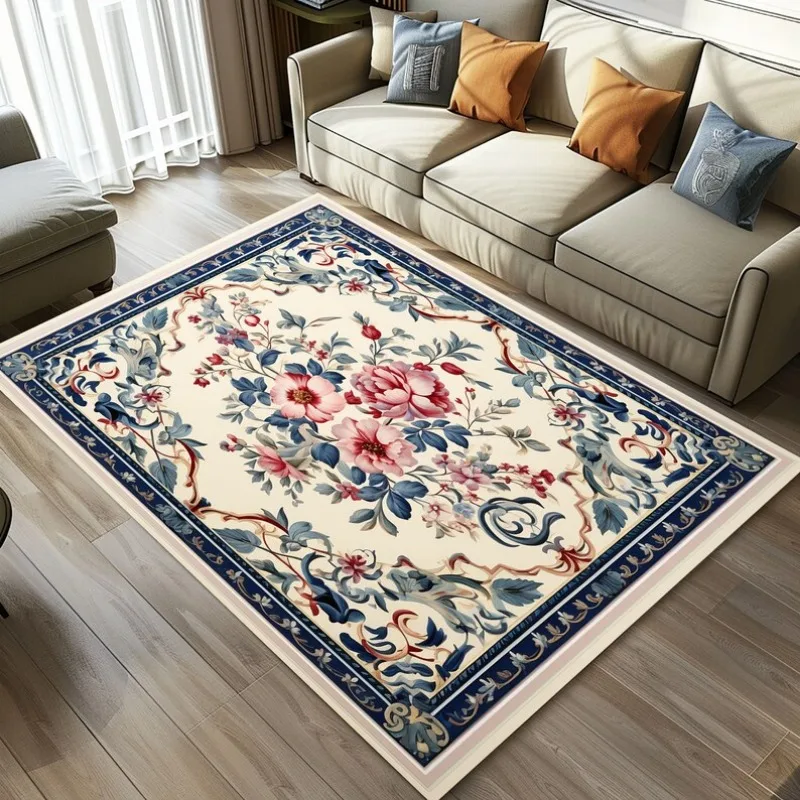 Boho Deco Living Room Carpet Elegant Print Bedroom Cloakroom Chic Soft Floor Mat Lounge Area Tea Table Plush Rug Ковер Tapis 러그