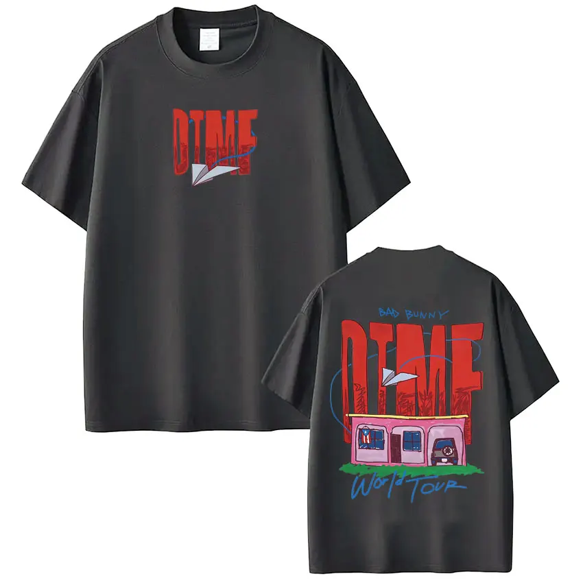 Singer Bad Bunny DTMF World Tour 2026 Print T-shirt Men Women Fashion Casual Short Sleeved T-shirts Oversized Comfort T-shirts