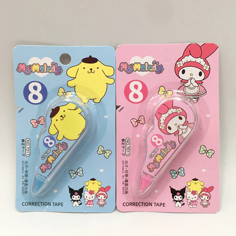 1/4 Stuks Sanrio Draagbare Correctie Tape Kawaii Melodie Kuromi White Out Corrector Briefpapier Student Schoolbenodigdheden Kantoor