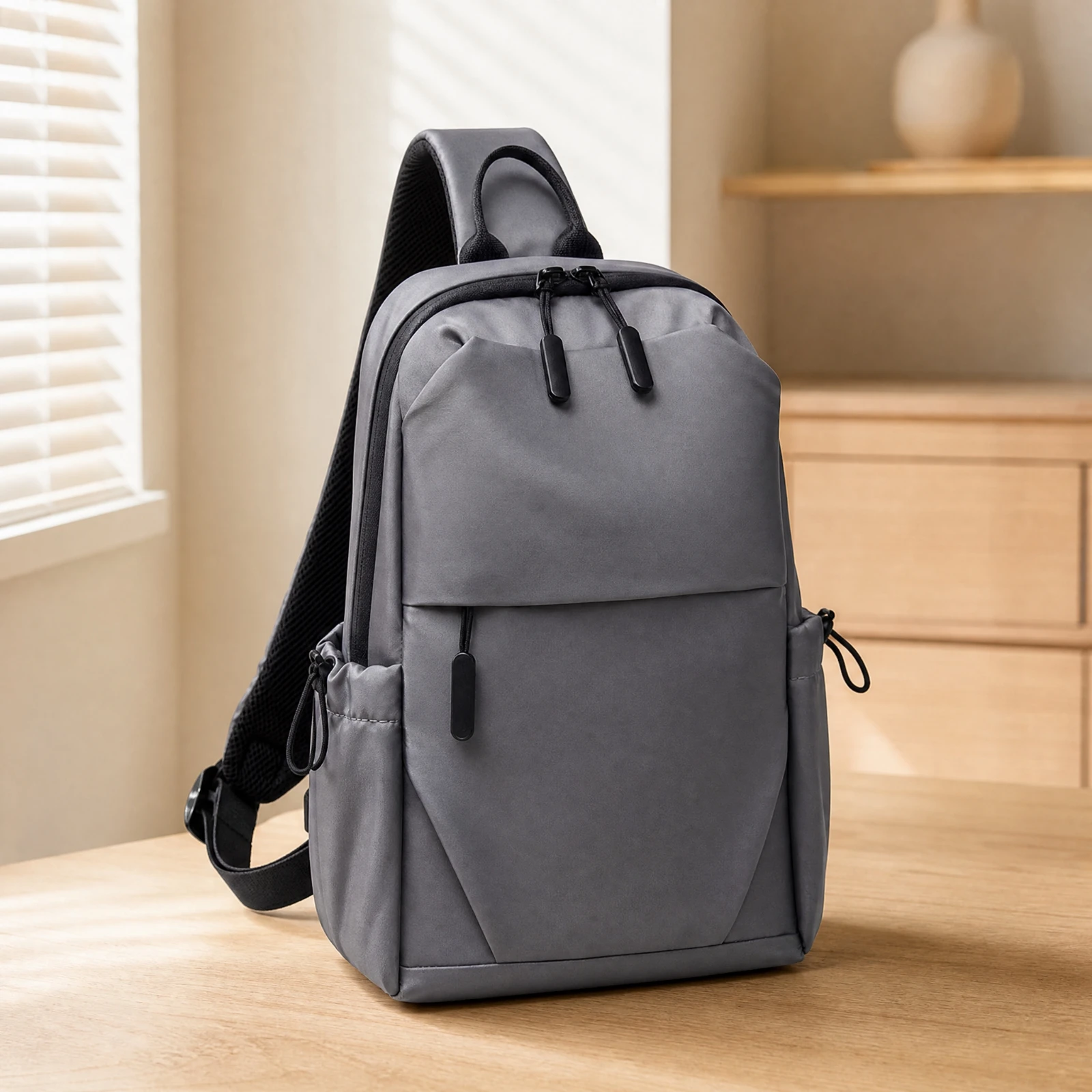 Men's Casual Chest and Shoulder Bag Waterproof Sling Backpack Daypack Portable for Business Travelers, Commuting, Everyday Carry